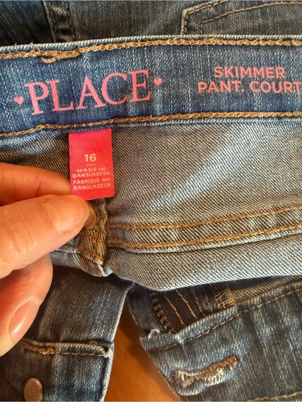 Place Denim Bermuda Shorts with Bleach-Splatter - Blue size Girls size 16